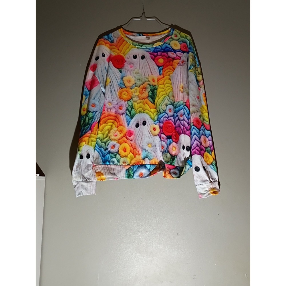 Halloween Ghost Sweatshirt Size M